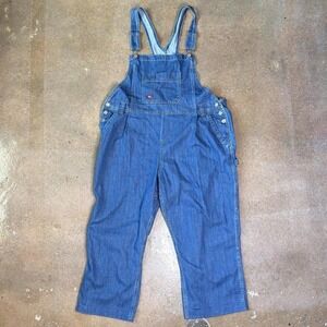 Dickies Denim Bib Overalls‎ Mens 48 Blue Carpenter Utility Workwear Cotton